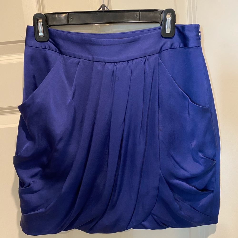 Club Monaco blue satin mini skirt size 6